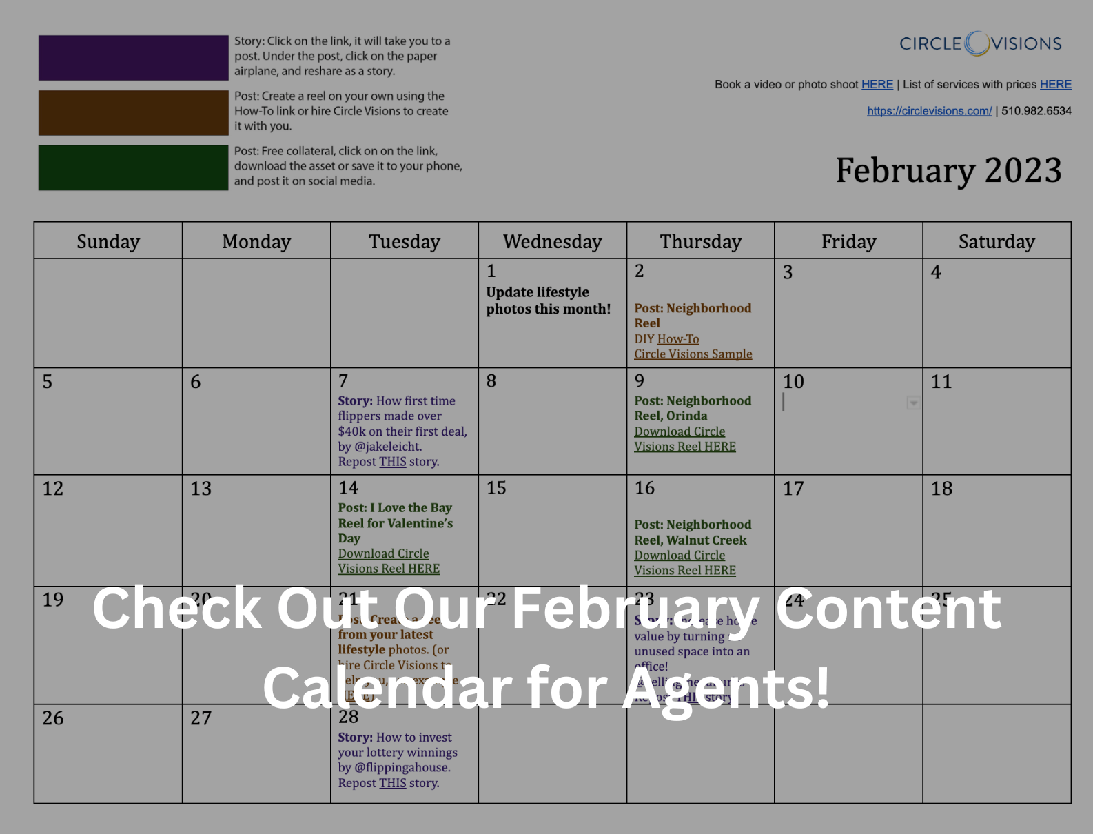 Read more about the article Check Out Our February Content Calendar for Agents!<br>Free/DIY Video Content for Social Media or Your Personal Website